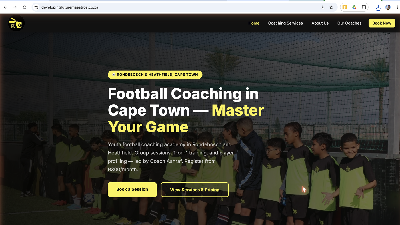 Developing Future Maestros website screenshot
